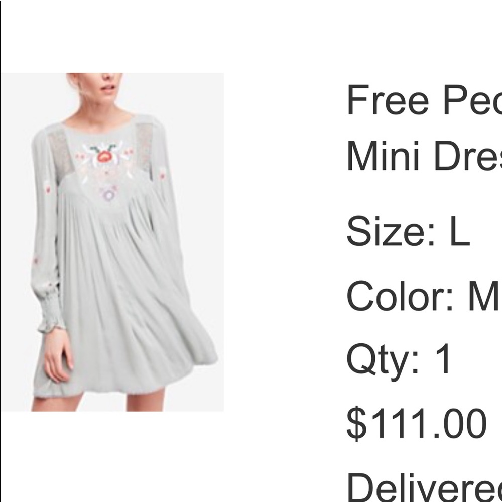Free People Embroidered Mohave Mini Dress
